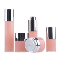 50ml Luxury iridescent plastic cosmetic airless acrylic lotion bottle packaging