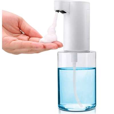 150ml and 350ML White Touchless Infrared Automatic Sensor Foaming Hand Soap Dispenser, 4 AAA Batteries-Powered Bubble Machine